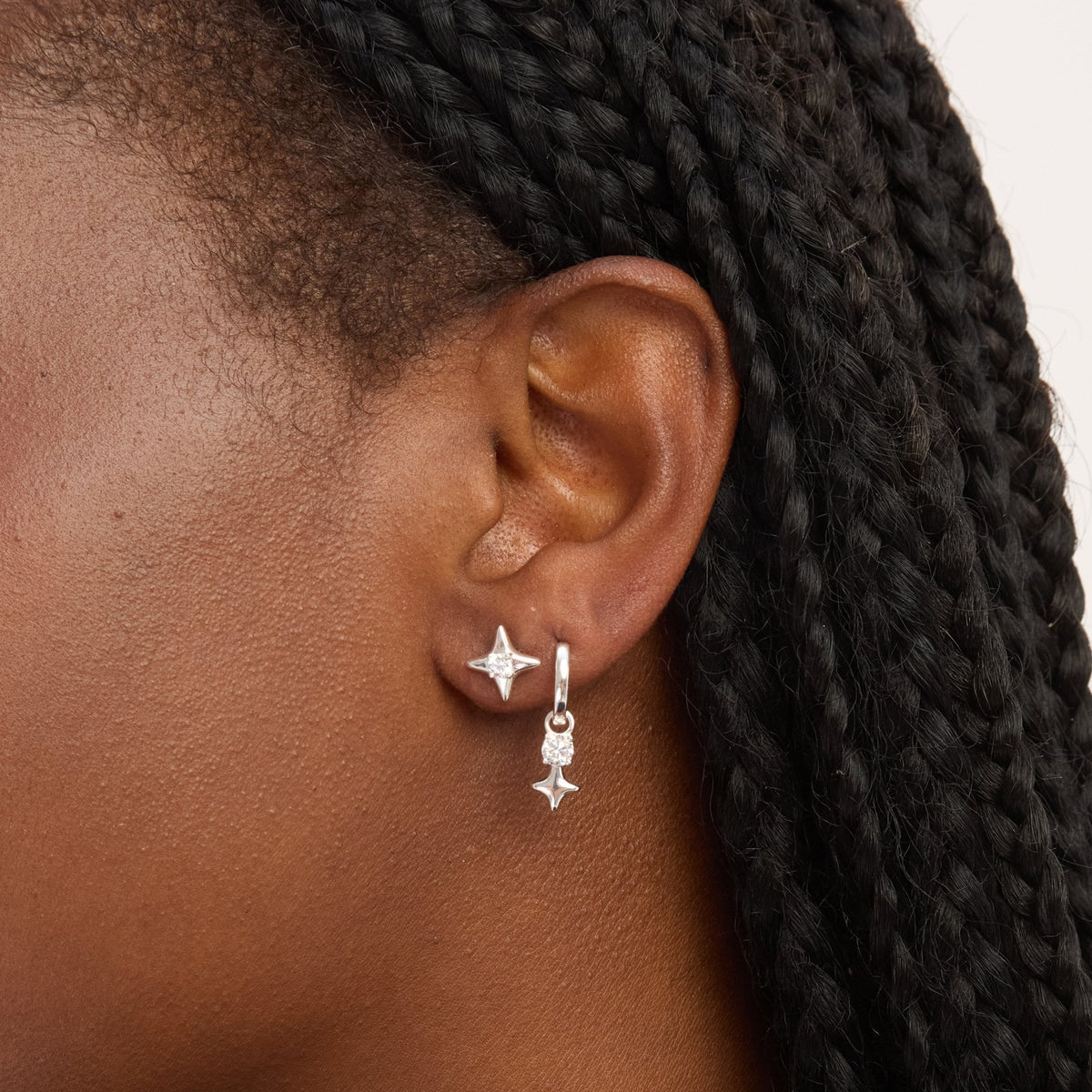 Simply Silver Sterling Silver 925 Cubic Zirconia Celestial Mini Stud Earrings