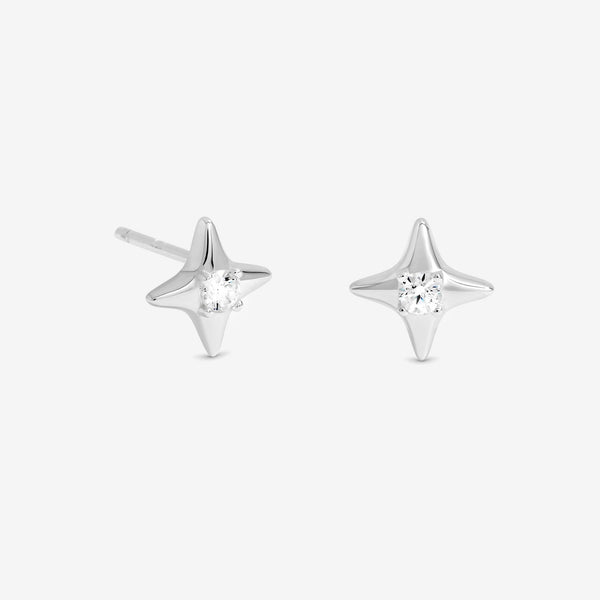 Simply Silver Sterling Silver 925 Cubic Zirconia Celestial Mini Stud Earrings