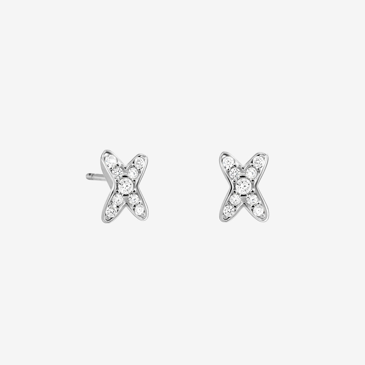 Simply Silver Sterling Silver 925 Cubic Zirconia Kiss Earrings - Gift Cracker