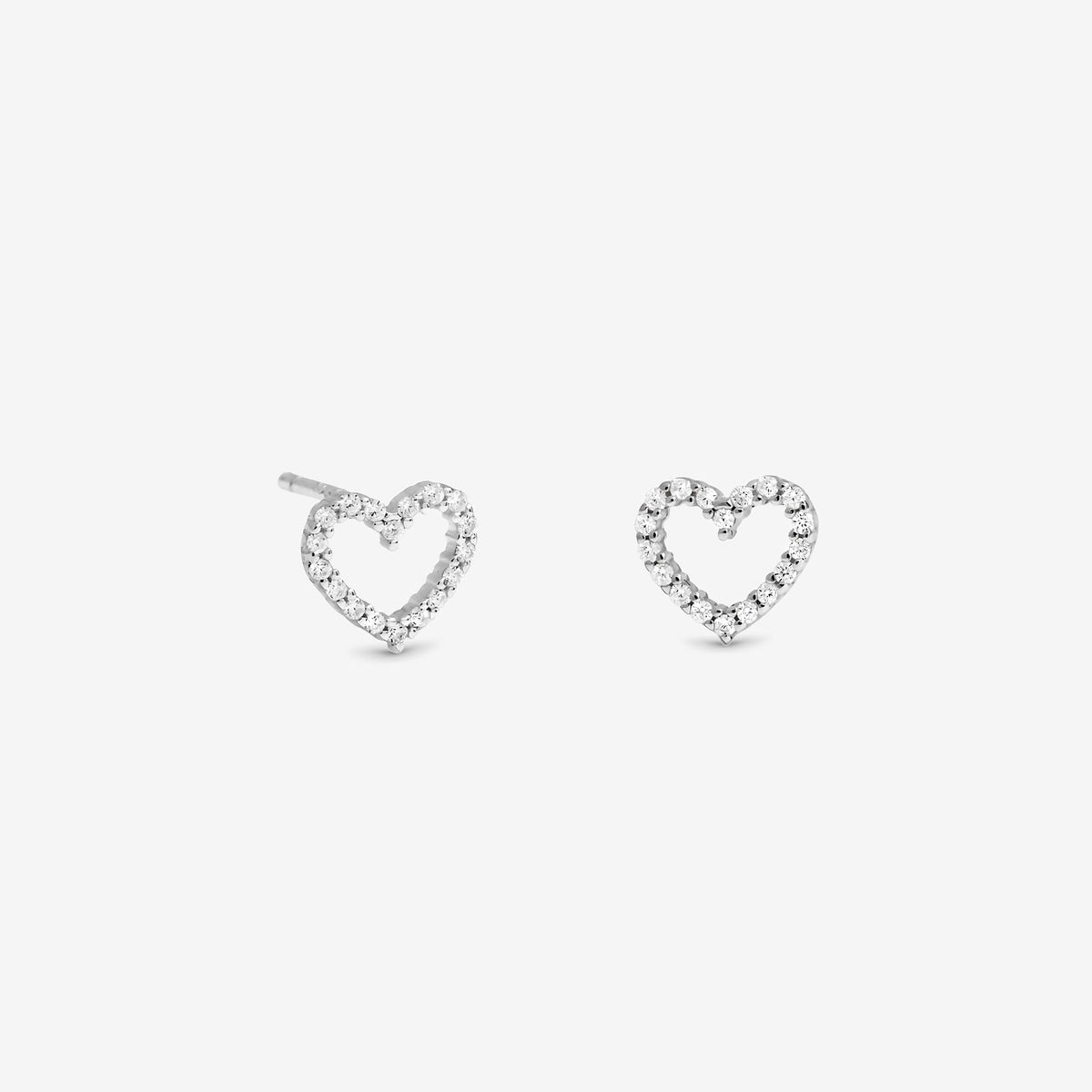 Simply Silver Sterling Silver 925 Cubic Zirconia Open Heart Earrings - Gift Sleeve