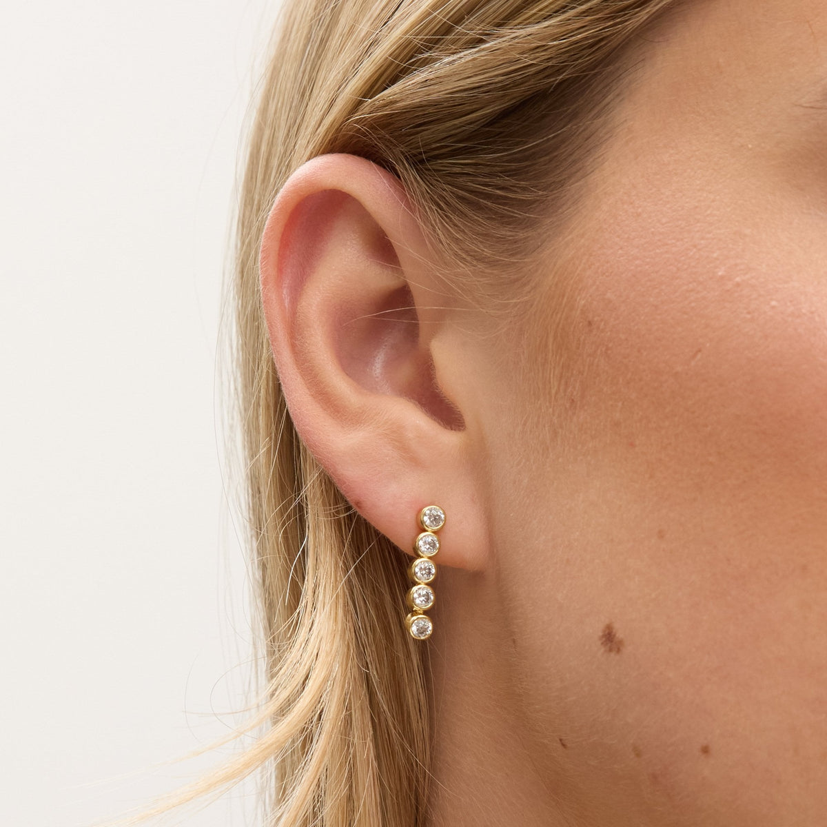 Jon Richard 14ct Gold Plated and Crystal Cubic Zirconia Tennis Earrings - Gift Box