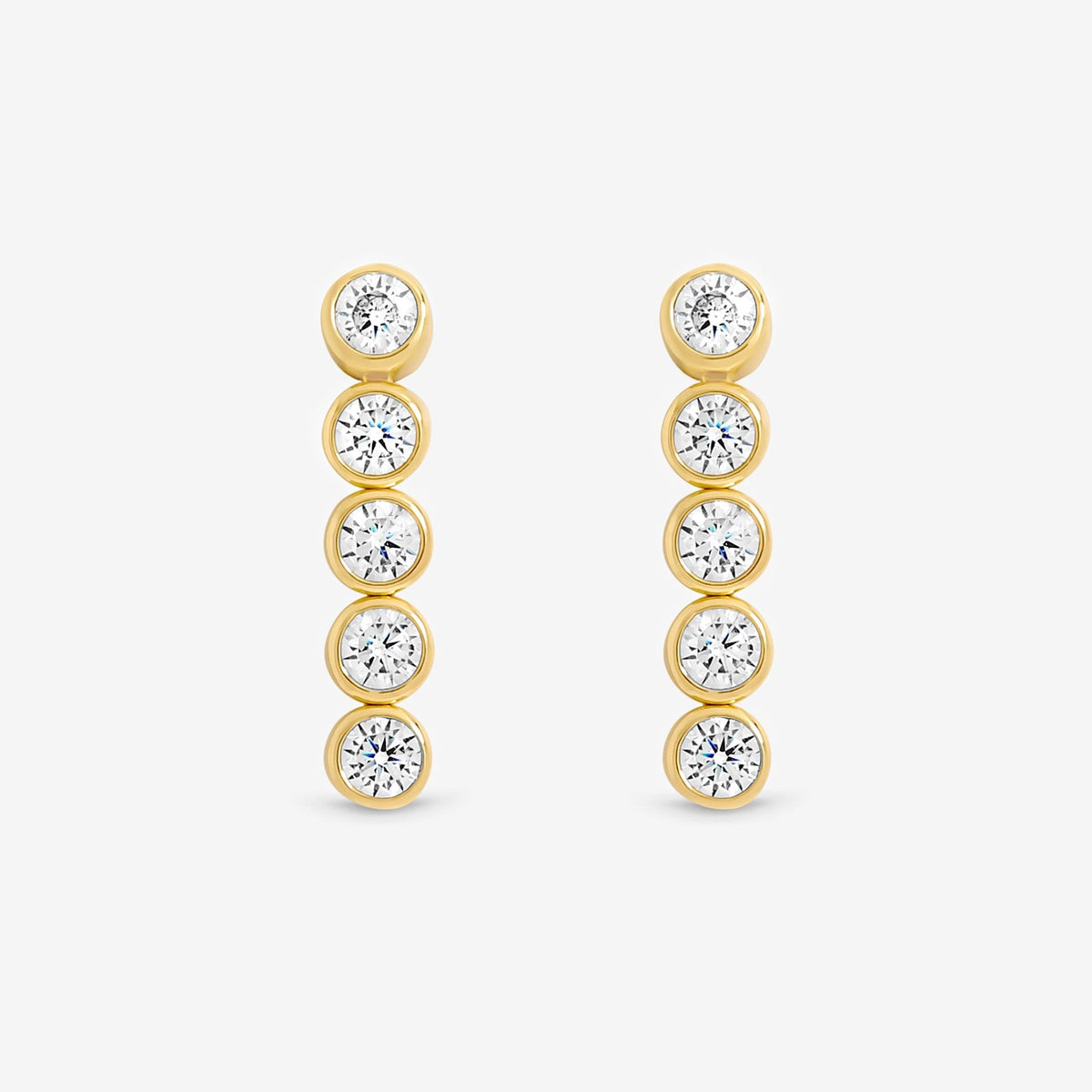 Jon Richard 14ct Gold Plated and Crystal Cubic Zirconia Tennis Earrings - Gift Box