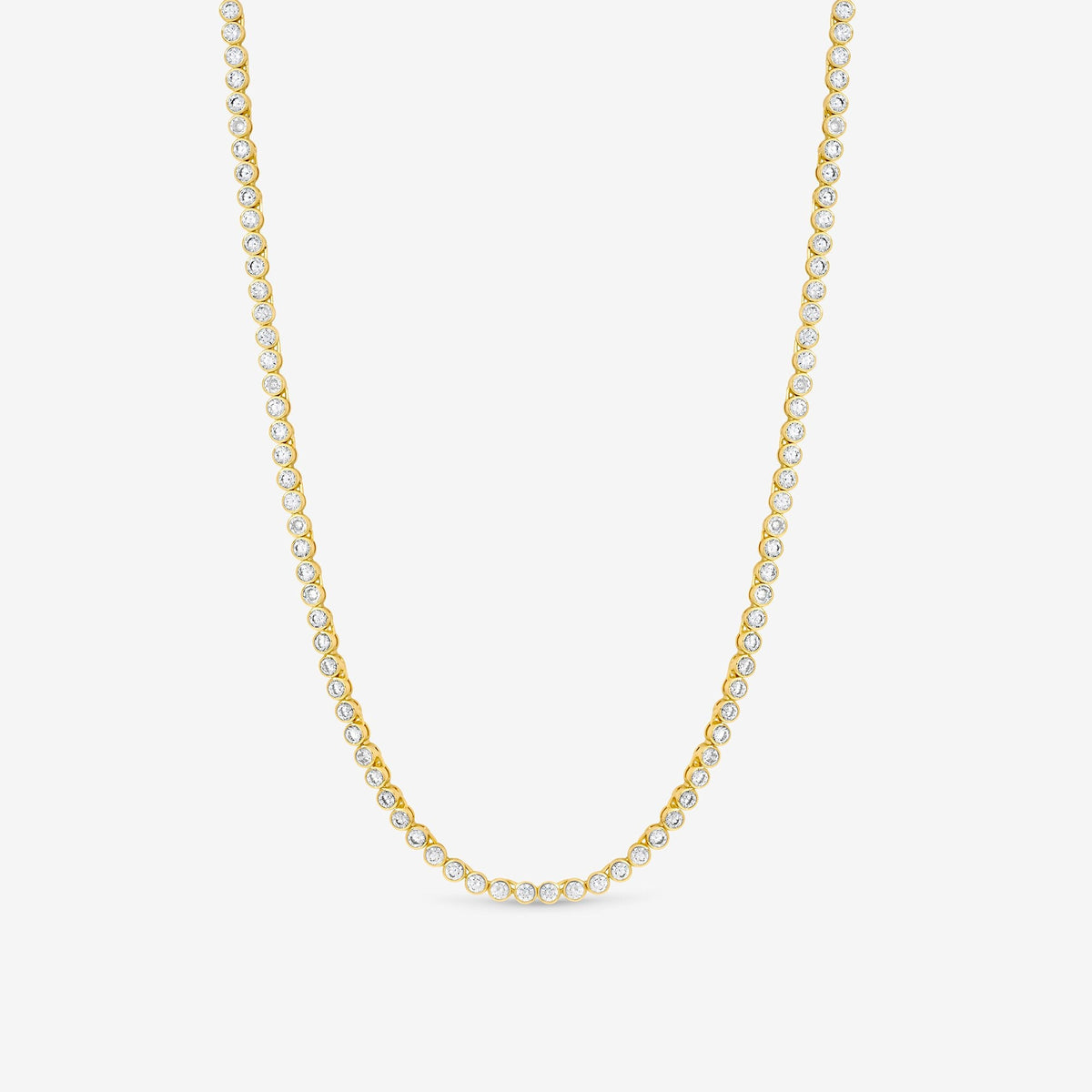 Jon Richard 14ct Gold Plated and Crystal Cubic Zirconia Tennis Necklace - Gift Box