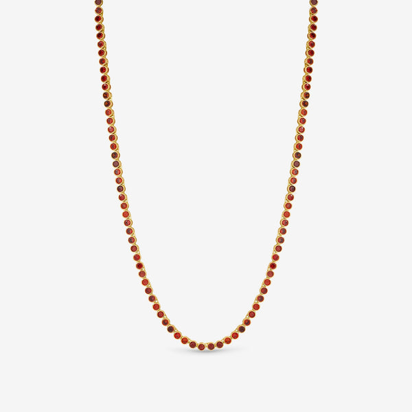 Jon Richard 14ct Gold Plated and Red Cubic Zirconia Tennis Necklace - Gift Box
