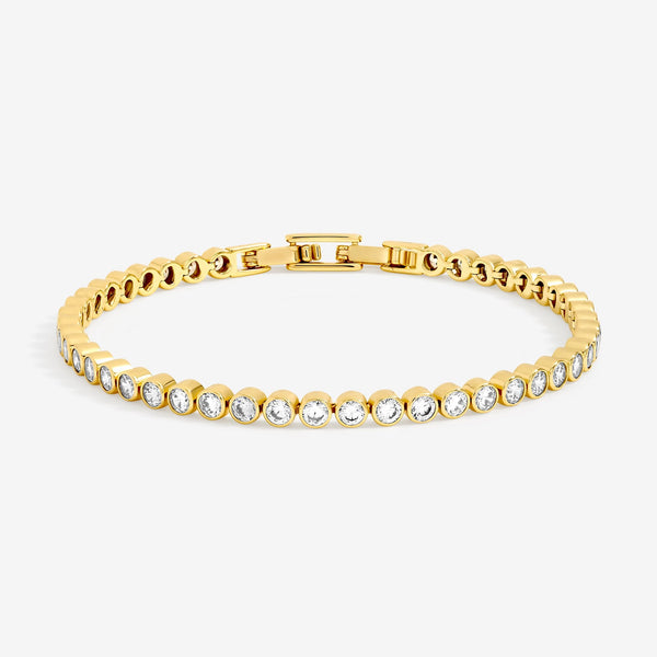 Jon Richard 14ct Gold Plated and Crystal Cubic Zirconia Tennis Bracelet - Gift Box