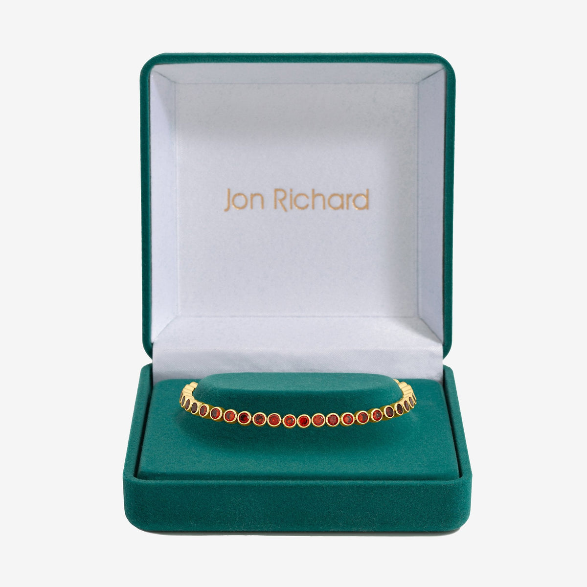 Jon Richard 14ct Gold Plated and Red Cubic Zirconia Tennis Bracelet - Gift Box