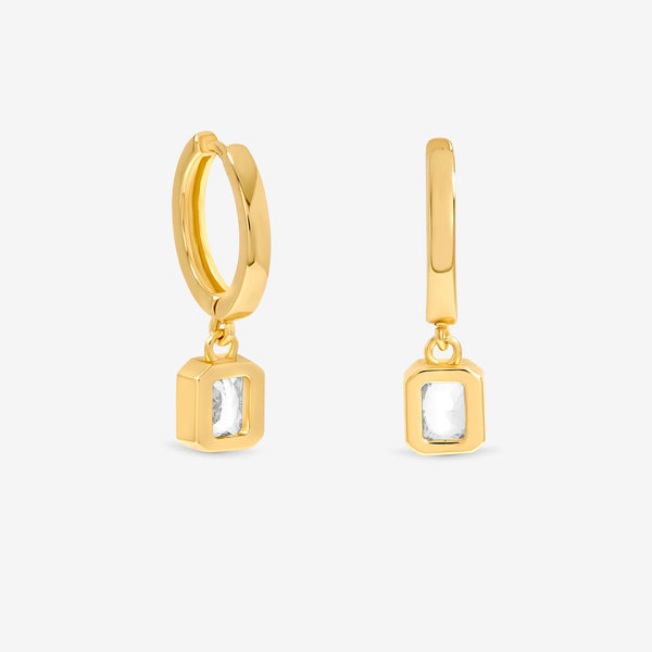 Jon Richard 18K Gold Plate And Crystal Huggie Drop Earring