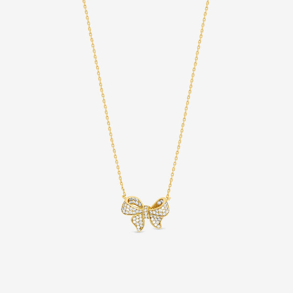 Jon Richard 18K Gold Plate Bow Pendant -  Gift Box