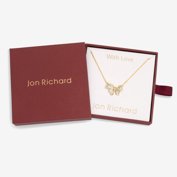 Jon Richard 18K Gold Plate Bow Pendant -  Gift Box