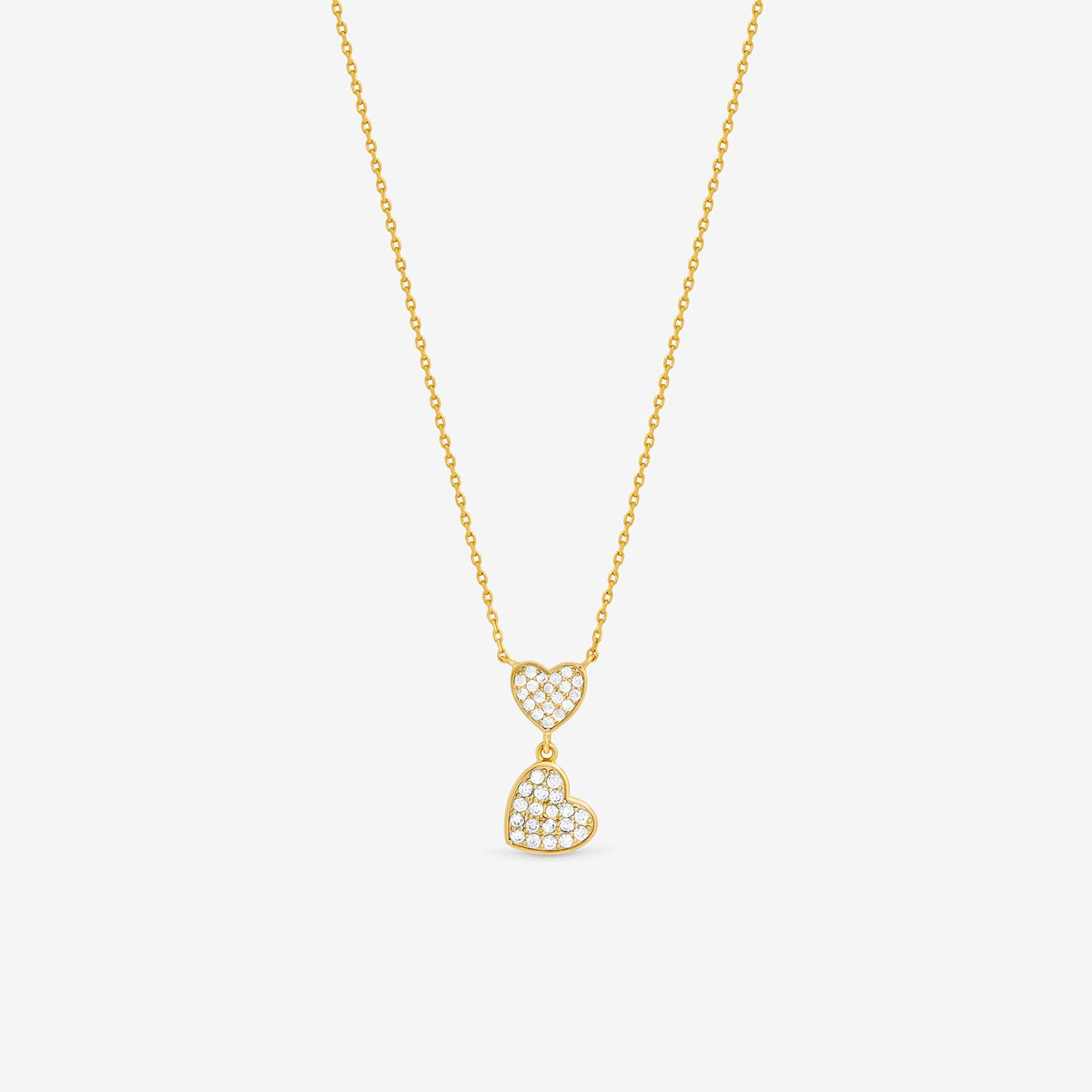 Jon Richard 18K Gold Plated Micro Pave and Heart Necklace