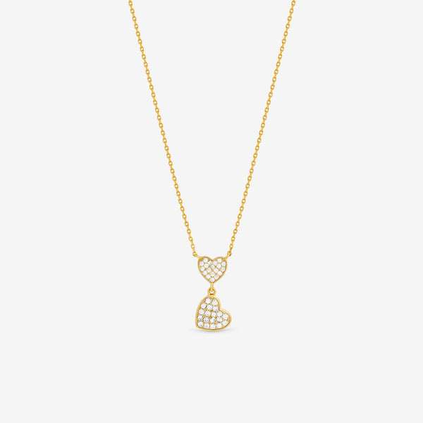 Jon Richard 18K Gold Plated Micro Pave and Heart Necklace