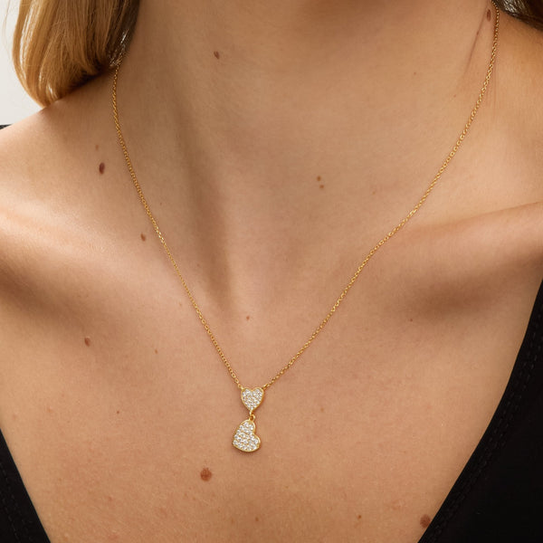 Jon Richard 18K Gold Plated Micro Pave and Heart Necklace