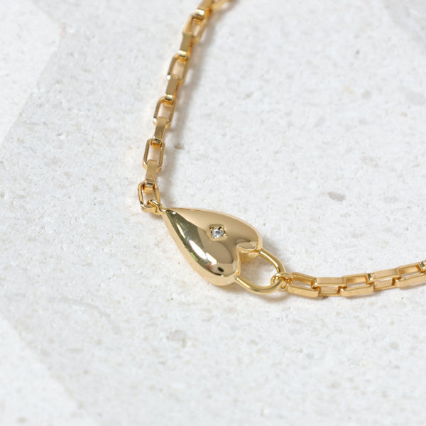 Jon Richard 18ct Gold Plated and Cubic Zirconia Heart Bracelet