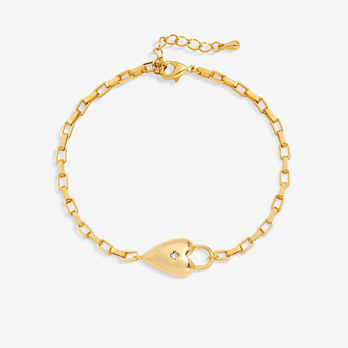 Jon Richard 18ct Gold Plated and Cubic Zirconia Heart Bracelet