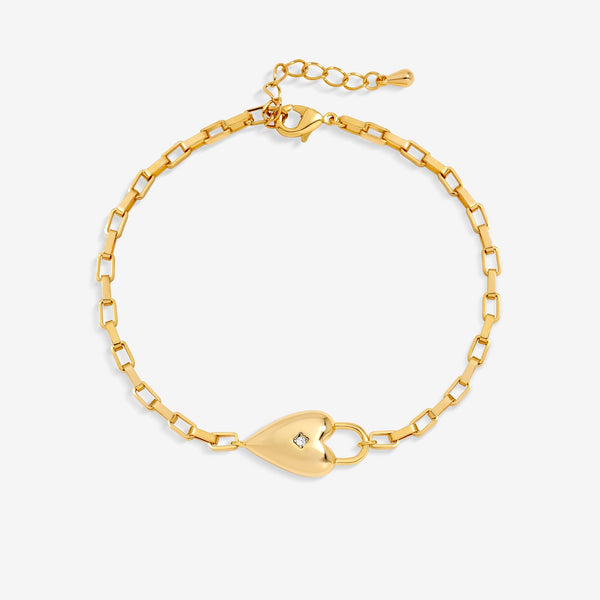 Jon Richard 18ct Gold Plated and Cubic Zirconia Heart Bracelet
