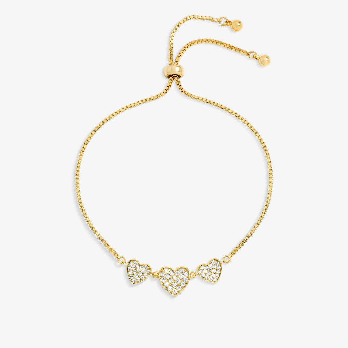 Jon Richard 18K Gold Plated Micro Pave Heart Bracelet