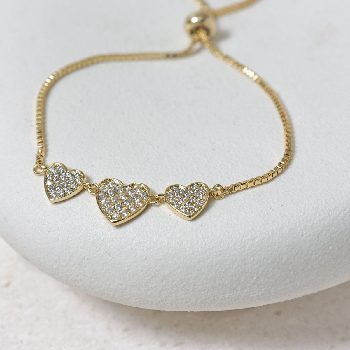 Jon Richard 18K Gold Plated Micro Pave Heart Bracelet