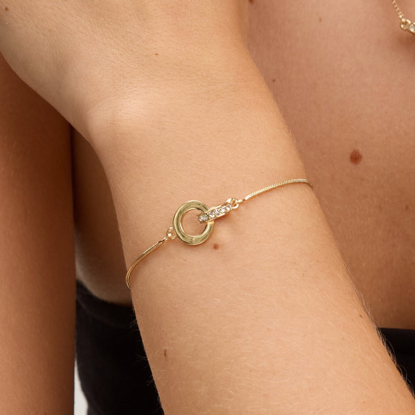 Jon Richard Gold Plated and Crystal Circle Link Trio Set - Gift Box