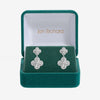 Jon Richard Rhodium Plated and Diamond Clover Double Drop Earrings - Gift Box