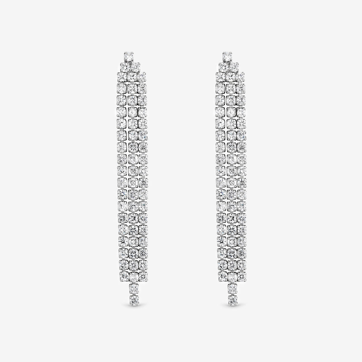 Jon Richard Rhodium Plated and Cubic Zirconia Crystal Drop Earrings