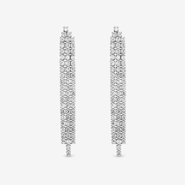 Jon Richard Rhodium Plated and Cubic Zirconia Crystal Drop Earrings