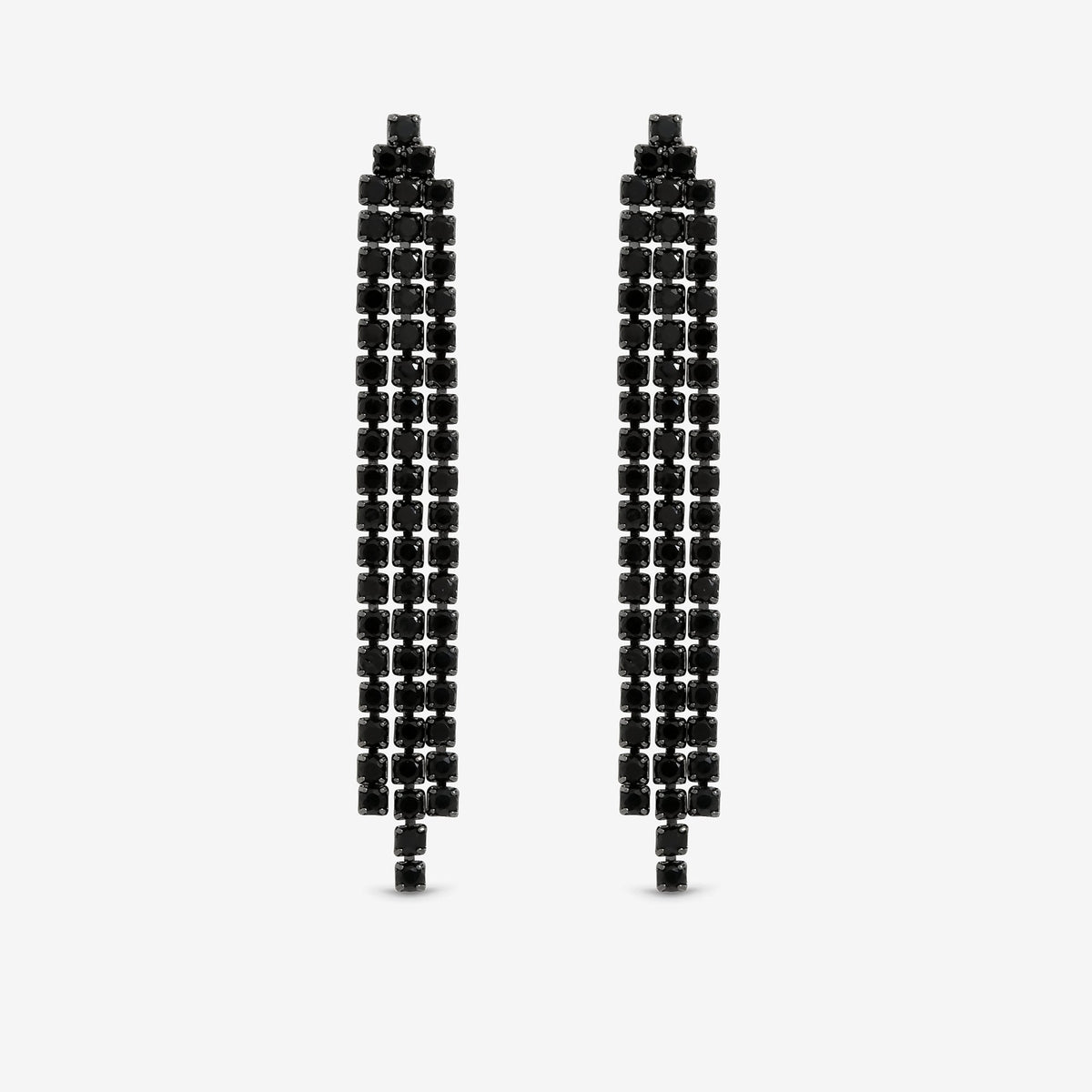 Jon Richard Rhodium Plated and Jet  Drop Earrings