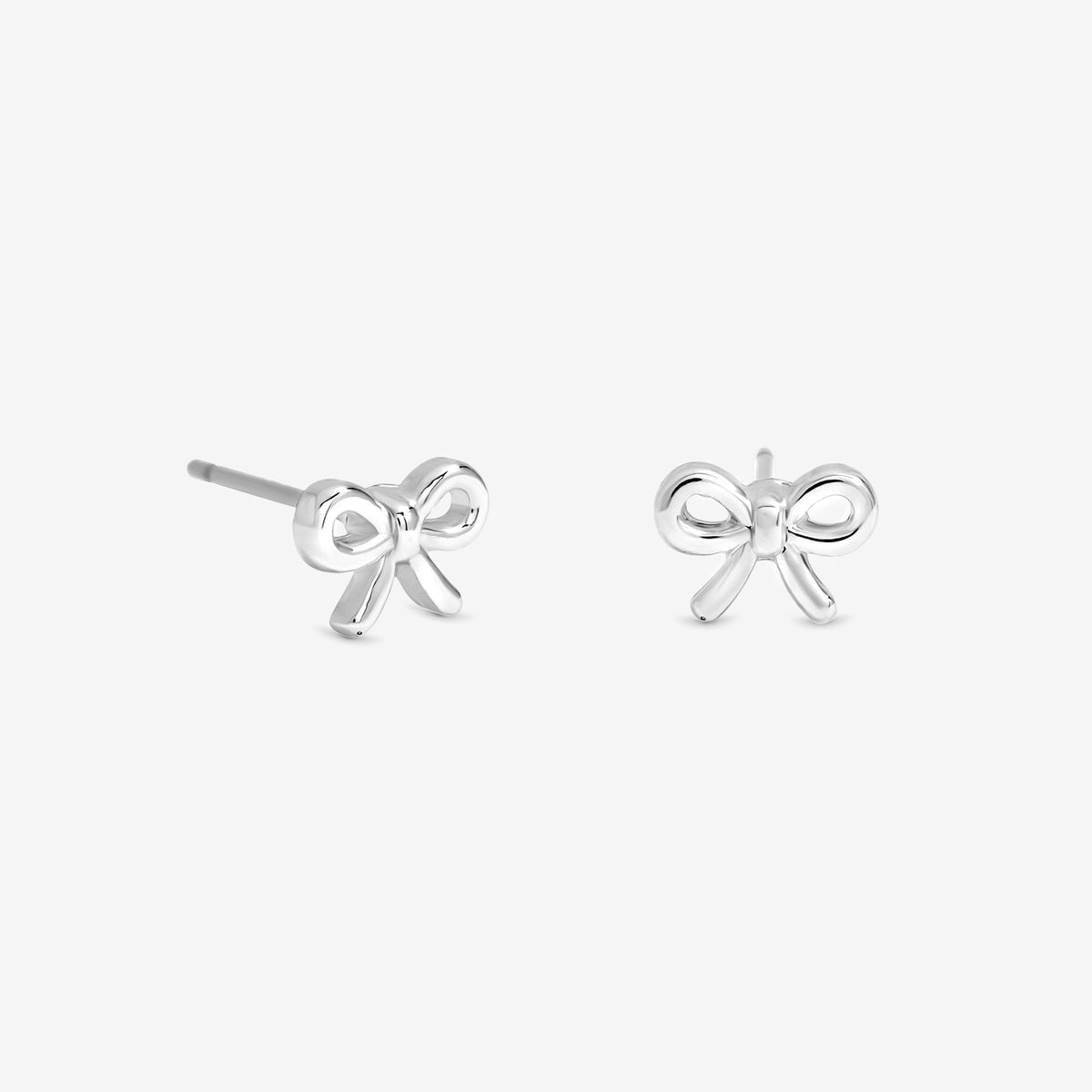 Simply Silver Sterling Silver 925 Polished Bow Earrings - Gift Sleeve