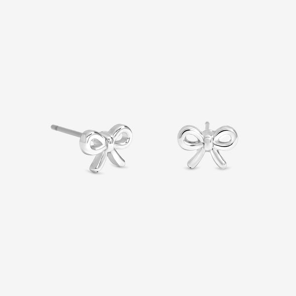 Simply Silver Sterling Silver 925 Polished Bow Earrings - Gift Sleeve