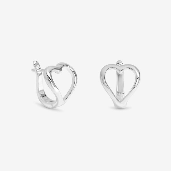 Simply Silver Sterling Silver 925 Polished Heart Hoop Earrings