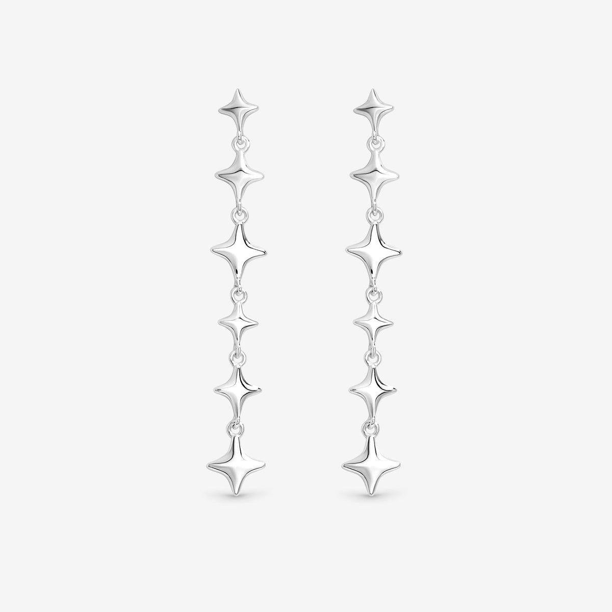 Simply Silver Sterling Silver 925 Polished Long Celestial Drop Earrings