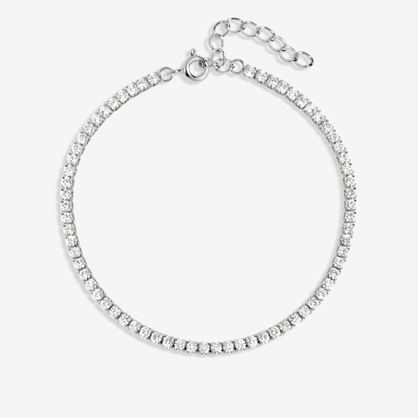 Simply Silver Sterling Silver 925 Cubic Zirconia Fine Tennis Bracelet