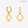 Jon Richard Waterproof Gold Plated Clover Huggie Hoops