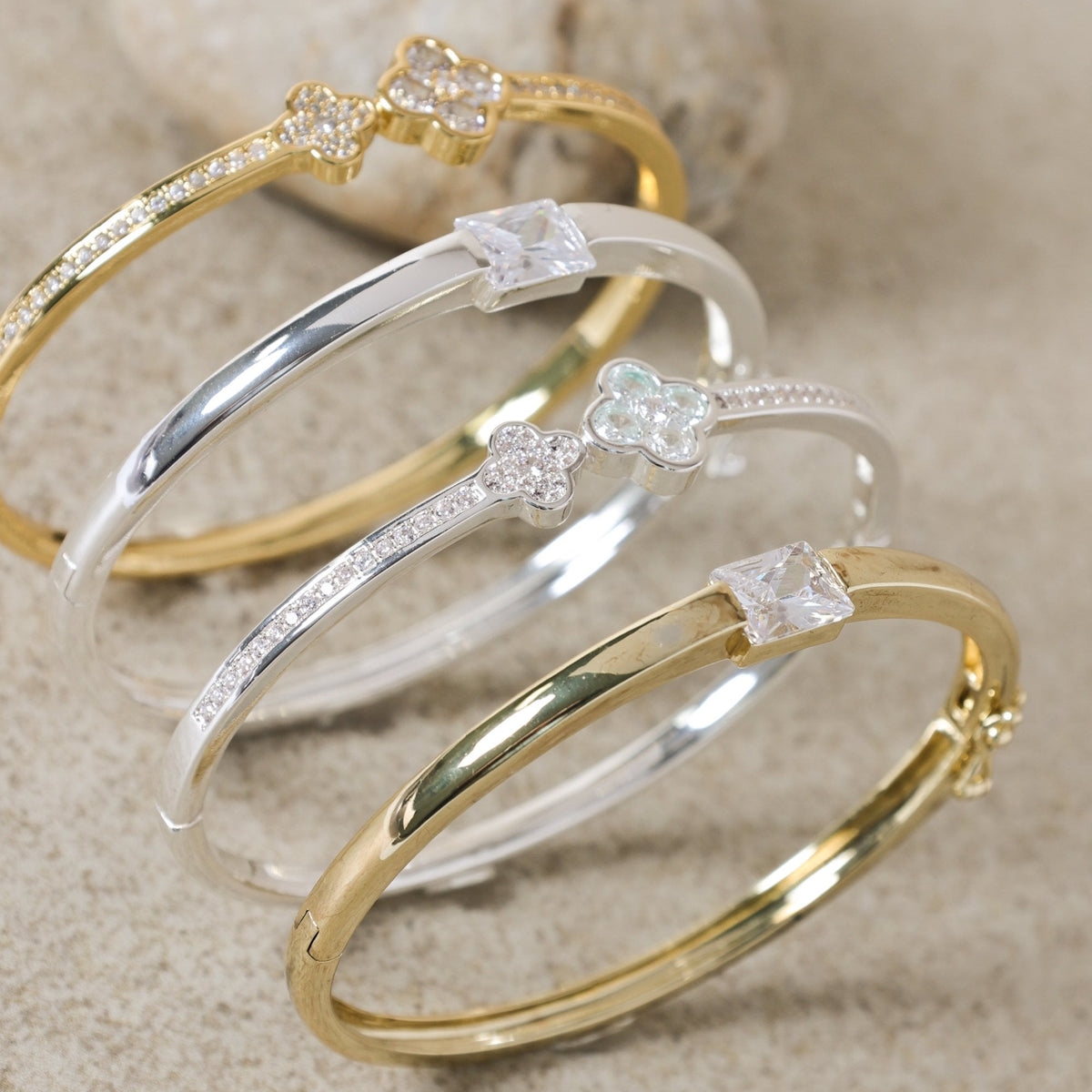 Jon Richard Silver Plated and Cubic Zirconia Stone Bangle