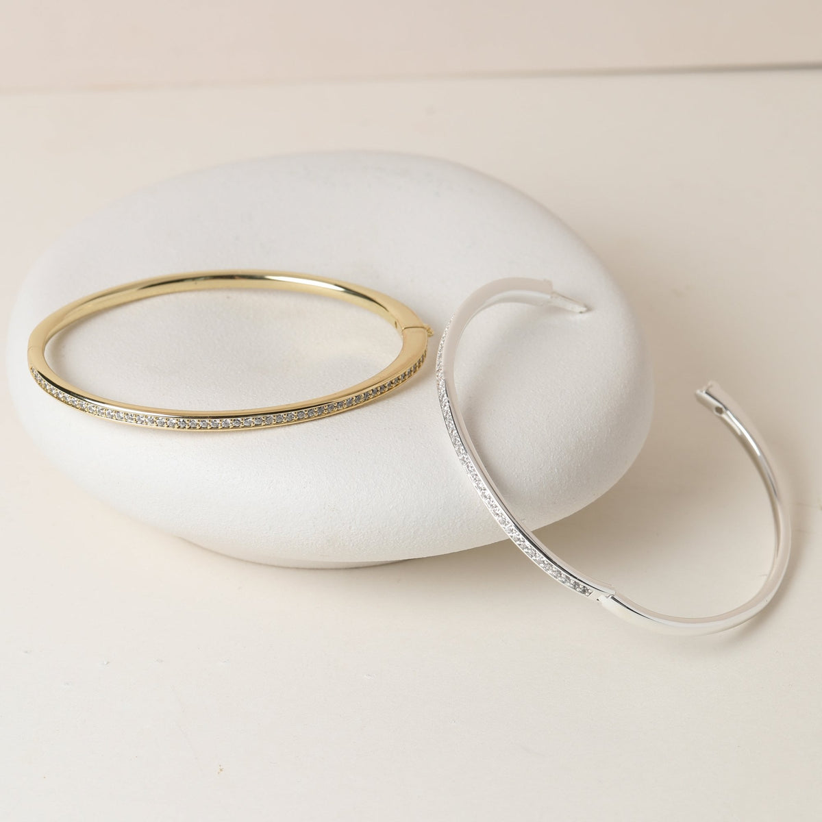 Jon Richard Silver Plated and Pave Bangle