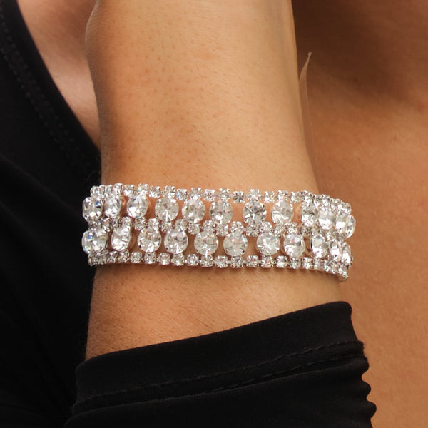 Mood Silver Crystal Mixed Stone Bracelet
