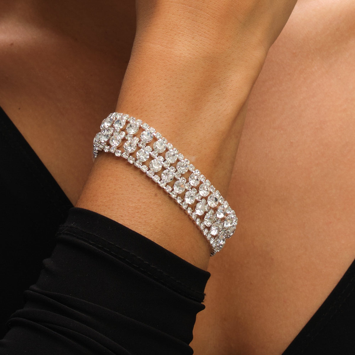 Mood Silver Crystal Mixed Stone Bracelet