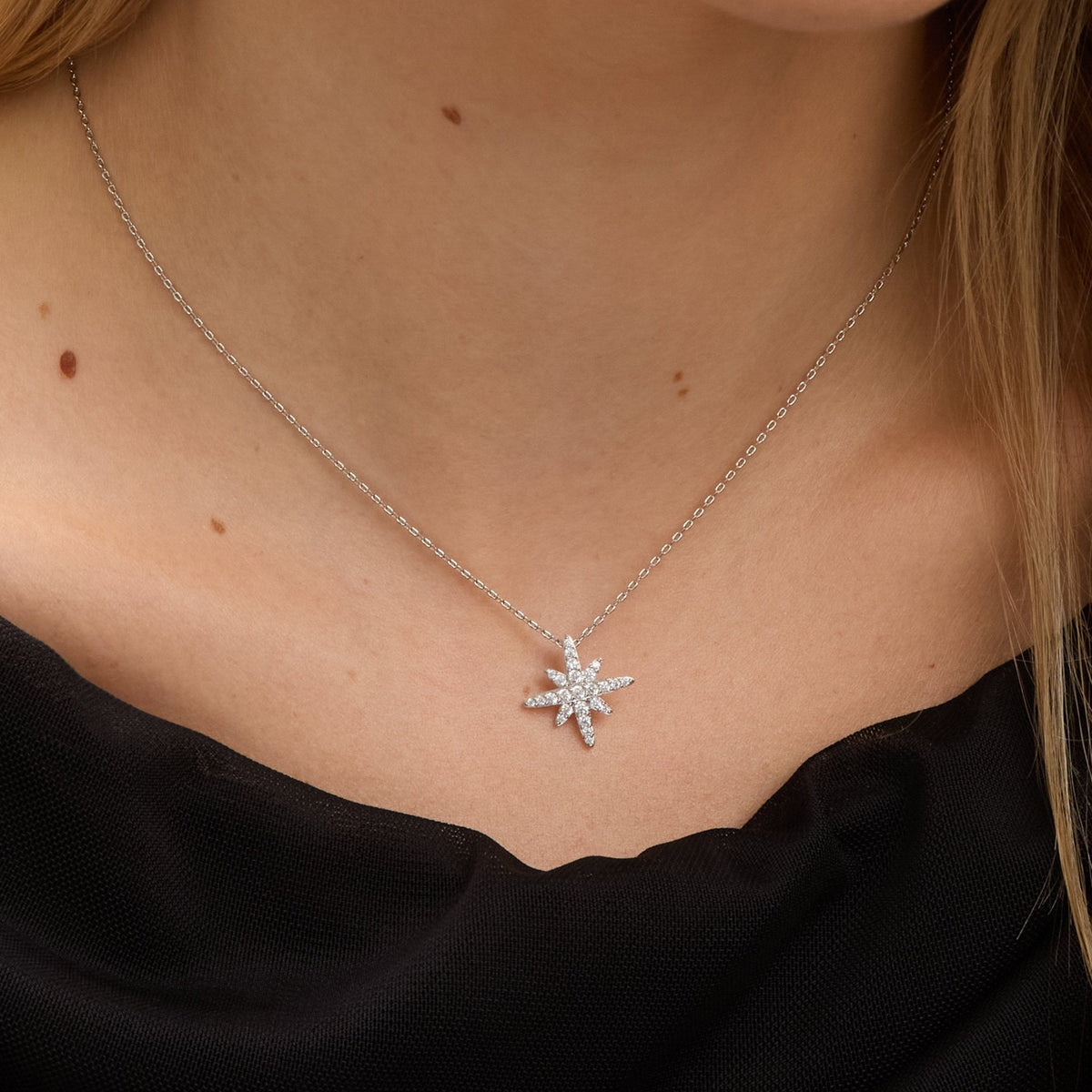 Jon Richard Rhodium Plated and Pave Star Set - Gift Box