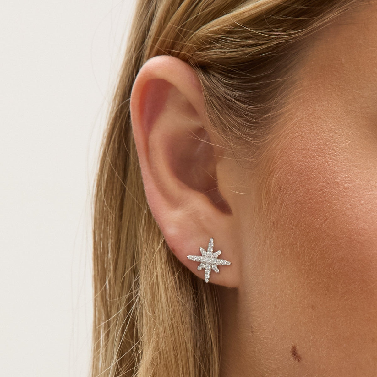 Jon Richard Rhodium Plated and Pave Star Set - Gift Box
