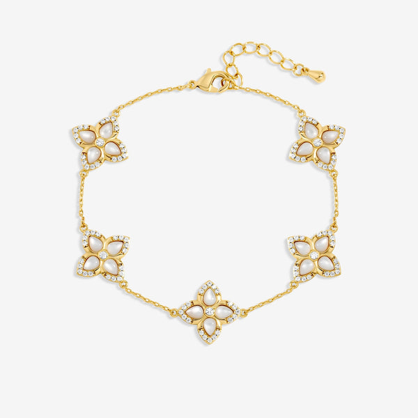 Jon Richard 14CT Gold Plated and Mother of Pearl Clover Bracelet