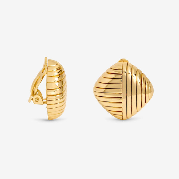 Jon Richard Gold Plated Ridge Square Clip Earrings