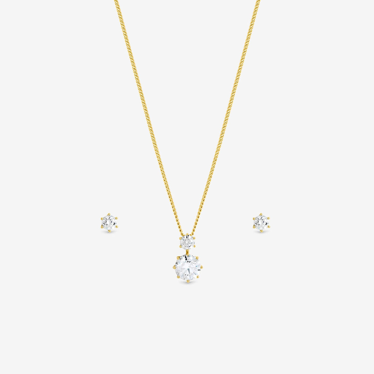 Jon Richard Gold Plated and Cubic Zirconia Round Drop Box Set - Gift Box
