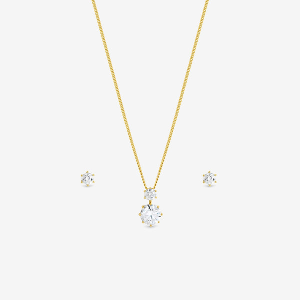 Jon Richard Gold Plated and Cubic Zirconia Round Drop Box Set - Gift Box