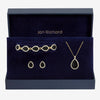 Jon Richard Gold Plated and Jet Pear Drop Trio Set - Gift Box