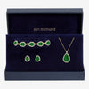 Jon Richard Gold Plated and Emerald Pear Drop Trio Set - Gift Box