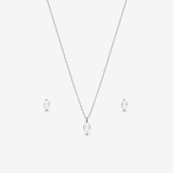 Simply Silver Sterling Silver 925 Cubic Zirconia Marquise Set