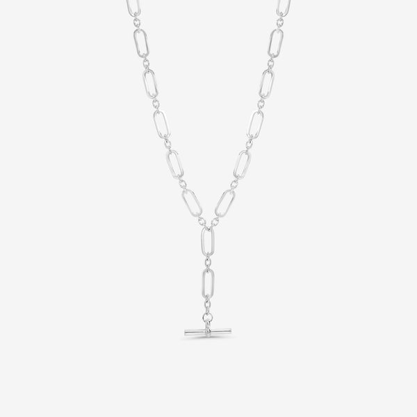 Mood Silver Polished T Bar Necklace