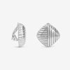 Jon Richard Silver Plated Ridge Square Clip Earrings