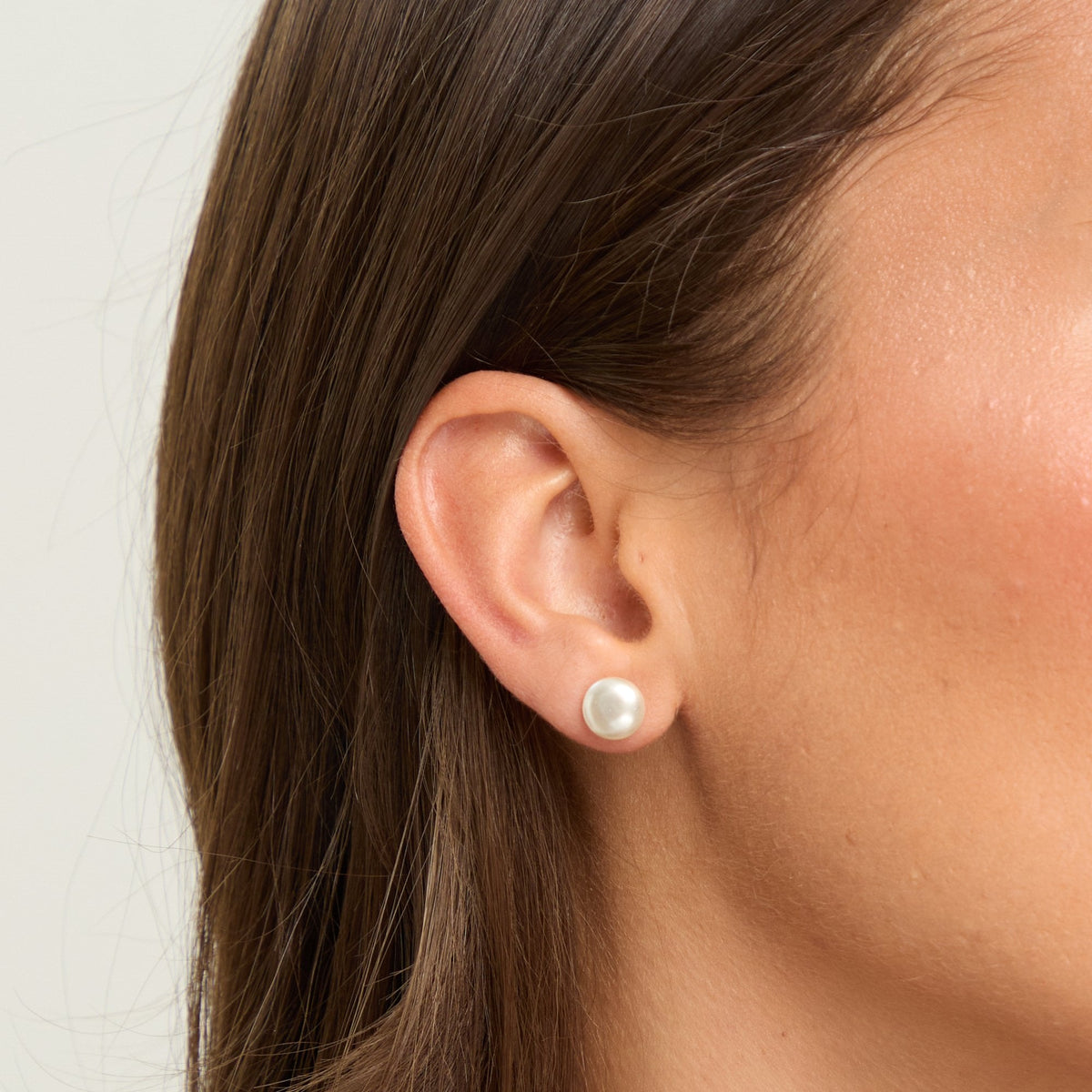 Jon Richard Cream Small Bouton Pearl Earrings
