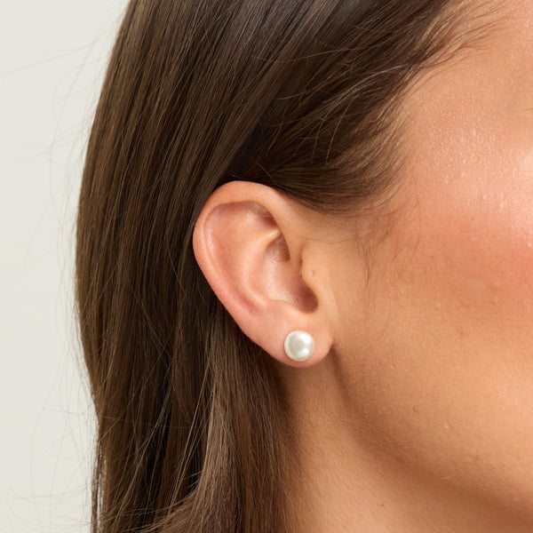 Jon Richard Cream Small Bouton Pearl Earrings