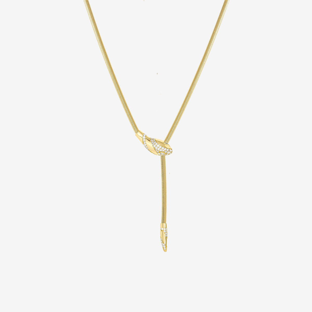 Inicio 14ct Gold Plated and Crystal Snake Necklace - Gift Pouch